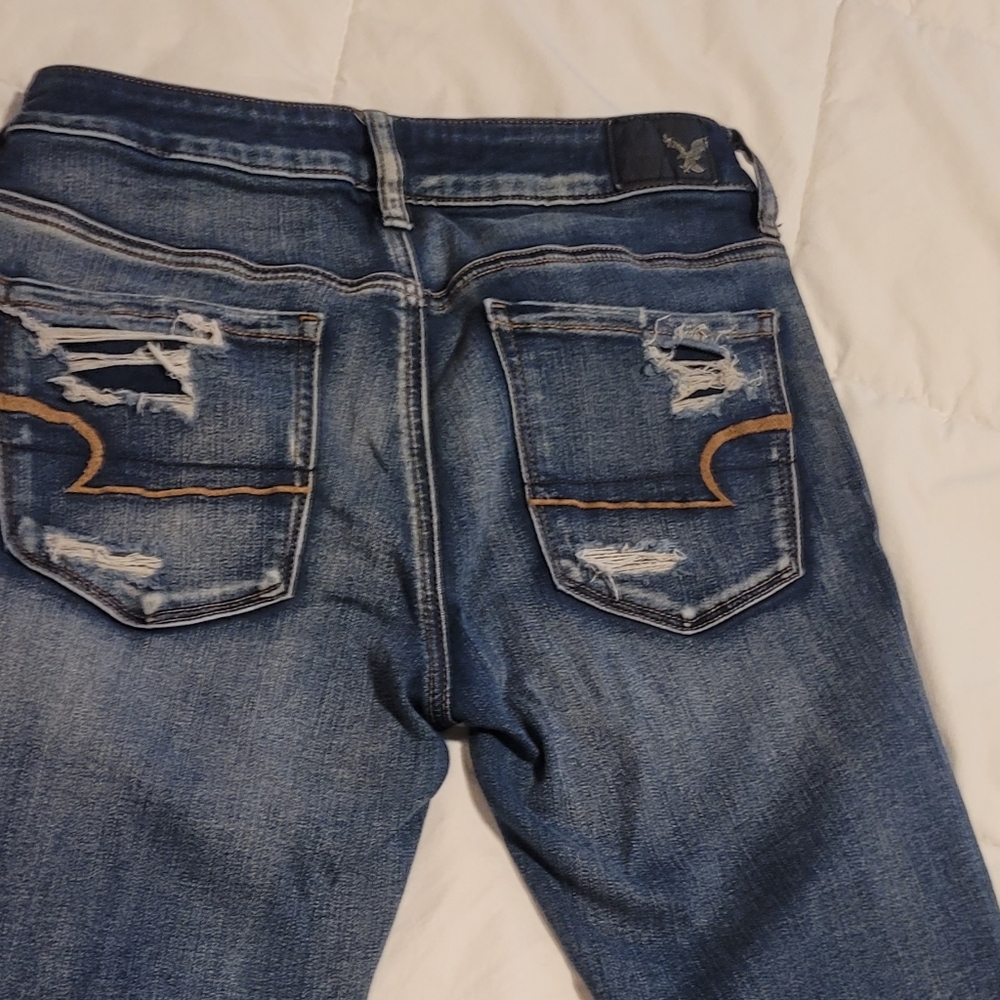 American Eagle Outfitters Classic Blue Denim Distessed